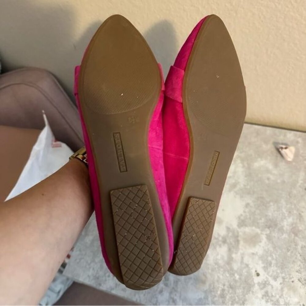 Barbiecore Talbots Pink FRANCESCA RHINESTONE DRIVING FLATS SUEDE Loafers Sz 8.5 - Picture 7 of 10